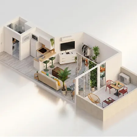 아파트 Jungle Terrasse Vue Port Wi-fi, Clim, Linge & Menage Inclus